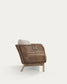 Divano Catalina 3 posti in corda beige e legno massello di acacia 170 cm