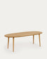 Tavolo ovale allungabile Oqui impiallacciato rovere, gambe in massello Ø 140 (220) x 90 cm