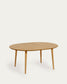 Tavolo rotondo allungabile Oqui impiallacciato rovere gambe in massello Ø 120(200)x 120cm
