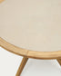 Tavolo rotondo Julieta in polycement beige e legno massiccio di acacia Ø 120 cm