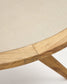 Tavolo rotondo Julieta in polycement beige e legno massiccio di acacia Ø 120 cm