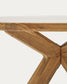 Tavolo rotondo Julieta in polycement beige e legno massiccio di acacia Ø 120 cm