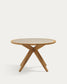 Tavolo rotondo Julieta in polycement beige e legno massiccio di acacia Ø 120 cm