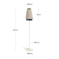 Lampada da terra Yuvia in cotone finitura beige e blu