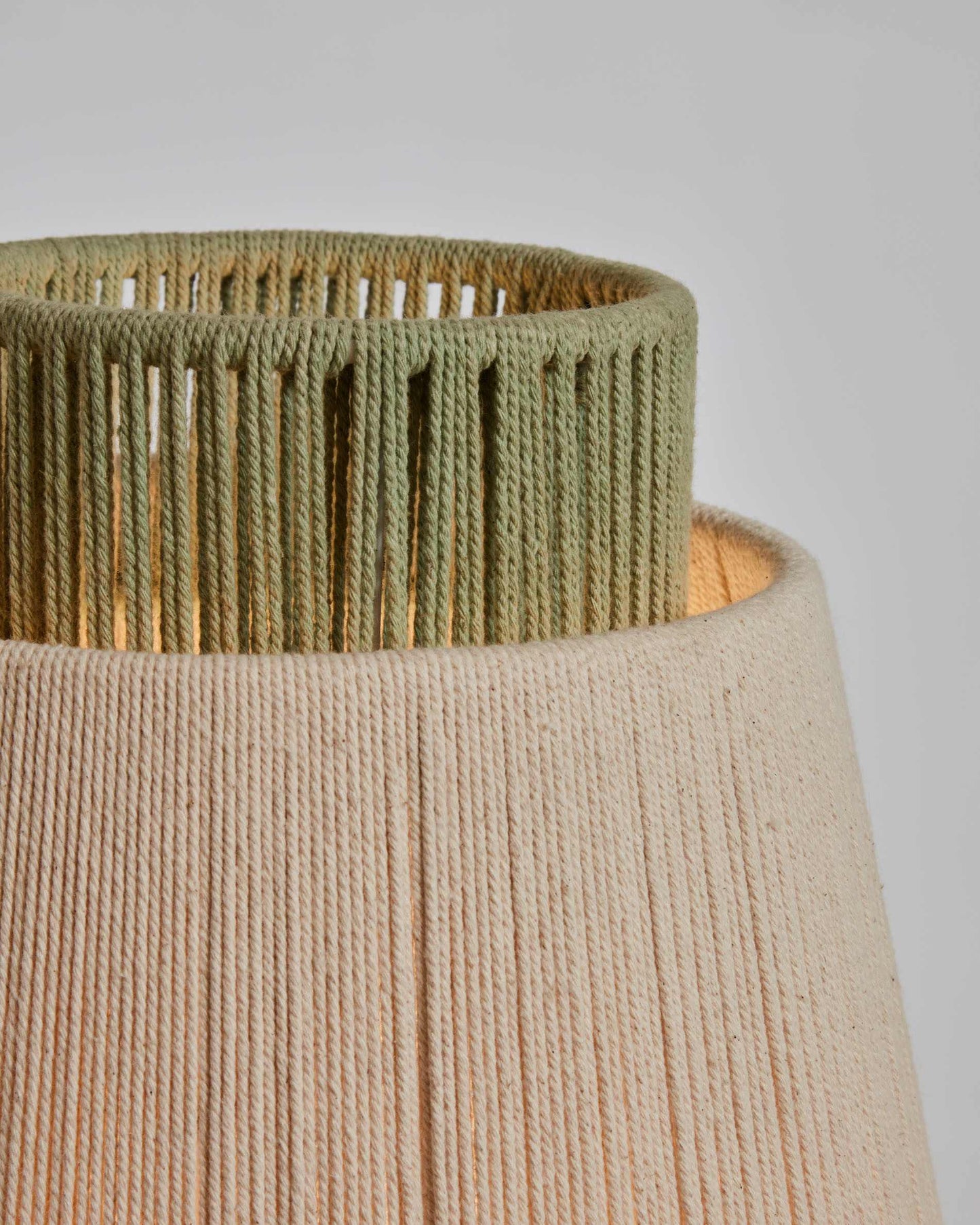 Lampada da terra Yuvia in cotone finitura beige e blu