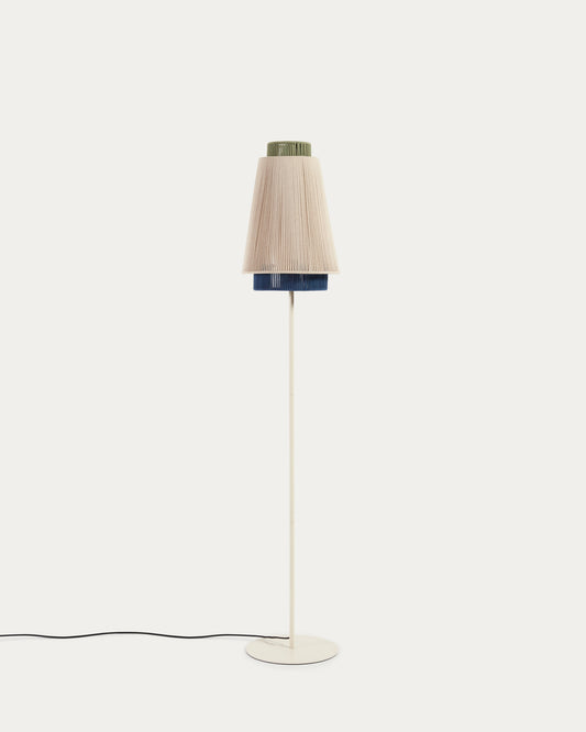 Lampada da terra Yuvia in cotone finitura beige e blu