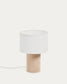 Lampada da tavolo Bianella in velluto a coste beige