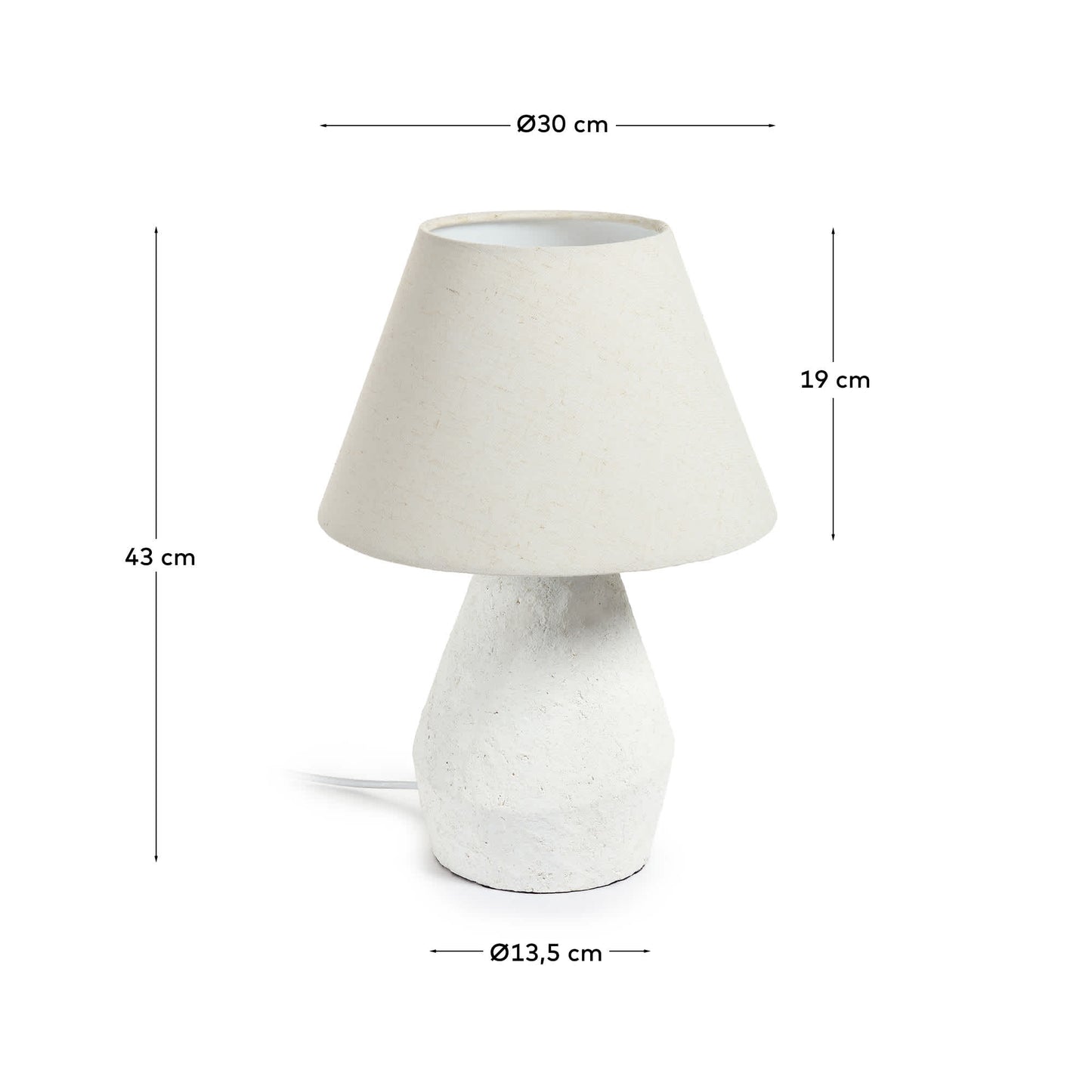 Lampada da tavolo Noara in magnesio finitura bianca