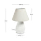 Lampada da tavolo Noara in magnesio finitura bianca