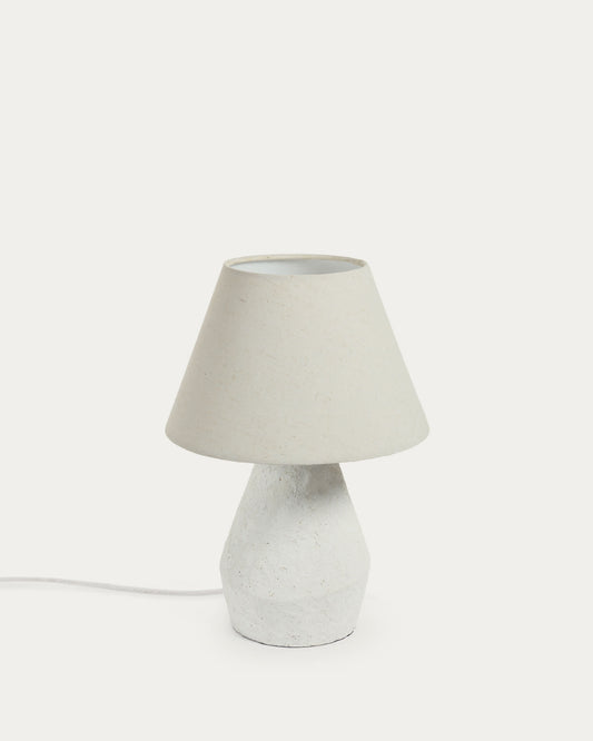 Lampada da tavolo Noara in magnesio finitura bianca